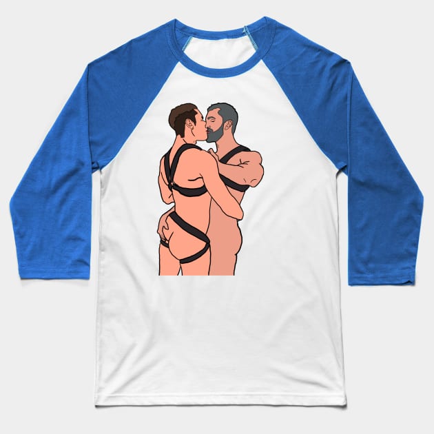 Lover's Embrace Baseball T-Shirt by ValeksGayArt